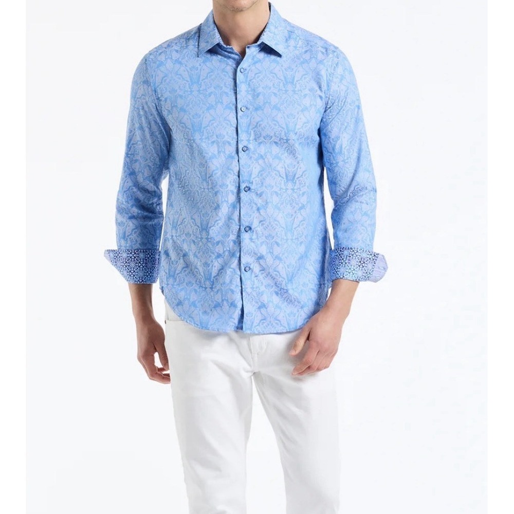 Robert Graham HIGHLAND LONG SLEEVE BUTTON DOWN SHIRT Blue L